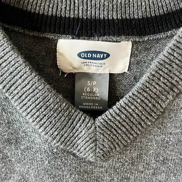 Old Navy V-Neck Sweater Collection Blue and Gray 3 Pack Boy - Picture 7 of 8
